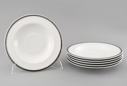 Глубокие тарелки 6 шт (23 см) Сабина "Платиновая отводка" арт.02160223-0011