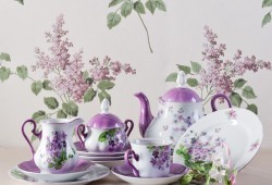 Чайный сервиз лиловые цветы на 12 персон арт. 03160755-2391